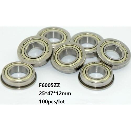 100pcs/lot F6005ZZ F6005 ZZ F6005Z 25x47x12mm Shielded cover Flange Deep Groove Ball Bearing 25*47*12mm F6005-ZZ