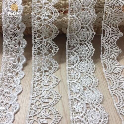 15yards/lot High Quality 4 Styles White Lace Ribbon Lace Trim Applique African Cord Lace Fabric French Laces Sewing Accessories