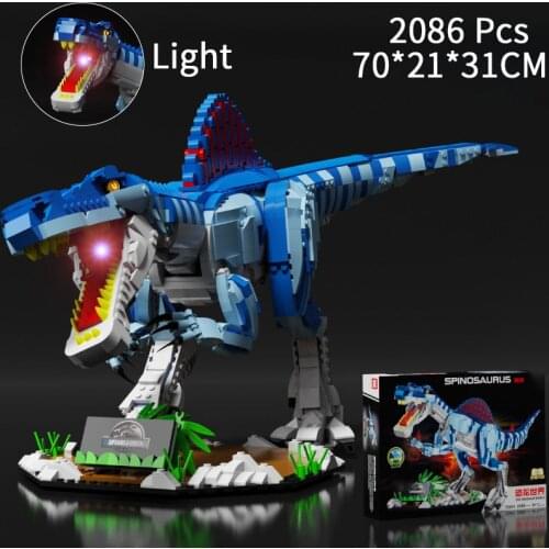 Jurassic Spinosaurus Dinosaur World Model Bricks Dragon Building Blocks Toys for Children Boy Kids Gifts 2086Pcs