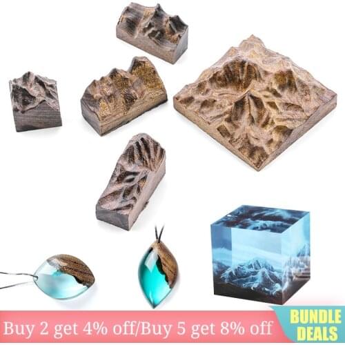 5 Sizes Epoxy Resin Mould Mountain Mold Stubble Natural Sandalwood Snow Mountain Peak For Handmade Epoxy Resin Art Craft DIY