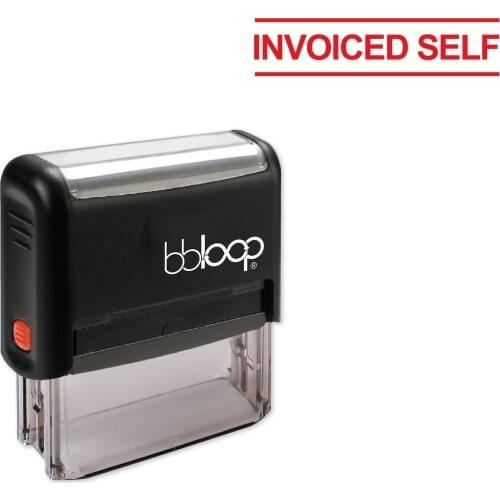Bbloop Invoiced Self w/text with block space below Style Font and Design Self-Ink