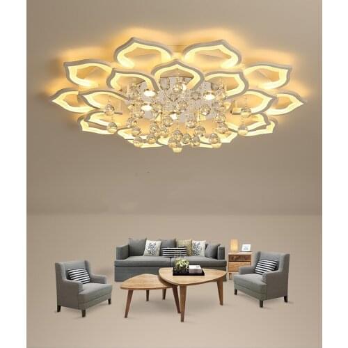 White Acrylic Modern Chandelier Lights For Living Room Bedroom remote control Led indoor Lamp Home dimmable Lighting Fixtures de