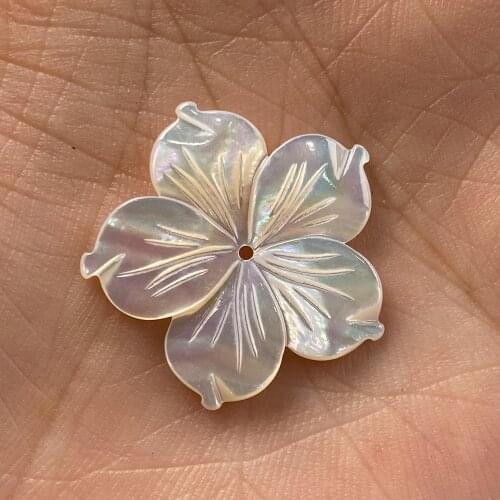 2pcs Natural Shell Pentapetal Flower White Making Bracelets And Earrings For DIY Accessories Package Sale Six Models