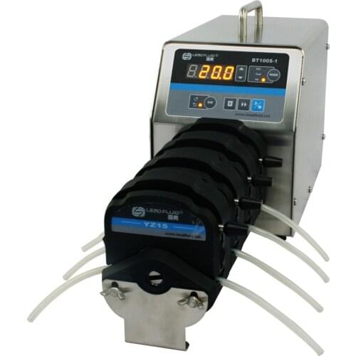 BT100S-1 4 x YZ15 Highly Lab Industrial chemical Instrument Variable Speed Silicone Tubing Peristaltic Pump 0.006-420 ml/min