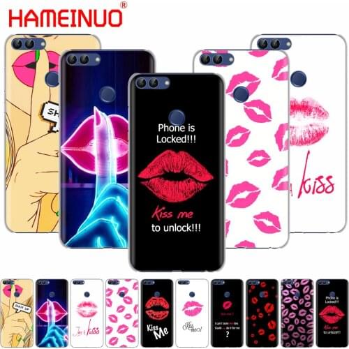Kiss me Lips Lipstick Rouge cell phone Cover Case for huawei Honor 7C Y5 Y625 Y635 Y6 Y7 Y9 2017 2018 Prime PRO