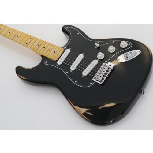 BK Black Distressed Electric Guitar without Back Cover