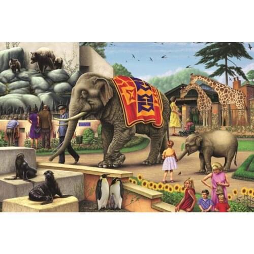 Zoo The wooden puzzle 1000 pieces ersion jigsaw puzzle white card adult childrens educational toys