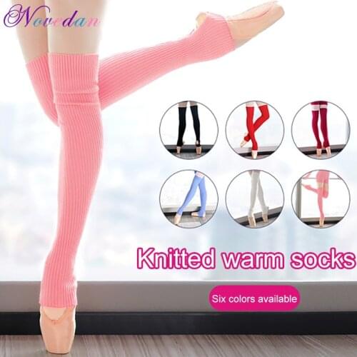 Long Latin/Ballet Dance Sock Warmers Womens Knitting Ballet Dance Yoga Socks Ballet Dance Warmer Sock 65cm