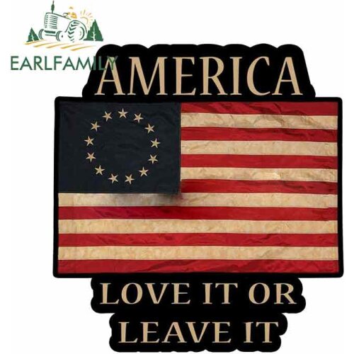 EARLFAMILY 13cm x 12.2cm For Betsy Ross Flag America Car Sticker Anime Decals Personality Creative Stickers Suitable For GTR EVO