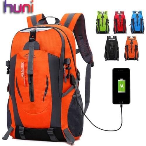 Hot Sell HUNI USB Charging Bag Shoulder Bag Male Large Capacity Outdoor Mountaineering Bags Female Sports and Leisure Travel Bag