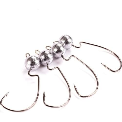 25pcs Jighead Worm Hook Jigs Carbon Steel Bass Fishing Soft Swimming Bait Anzol Anzuelos De Pesca Swimbait Hooks Fishing Tackle