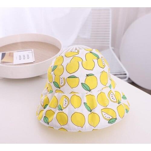 LDSLYJR Summer fruit print cotton Bucket Hat Fisherman Hat outdoor travel hat Sun Cap Hats for child boy and girl 45