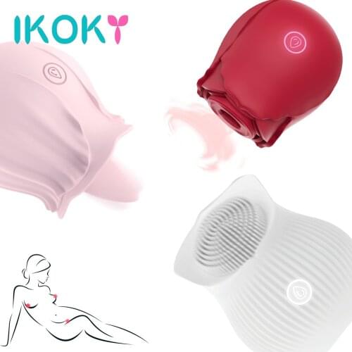 IKOKY Tongue Licking Breast Massager G Spot Nipple sucker Jumping Egg Vibrator Clitoral Stimulation Sucking Clit Vibrator