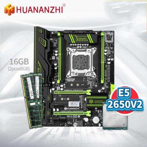 HUANANZHI X79 GREEN 2.49 Motherboard with XEON E5 2650 V2 with 2*8G DDR3 RECC Memory Combo Kit Set SATA 3.0 USB3.0