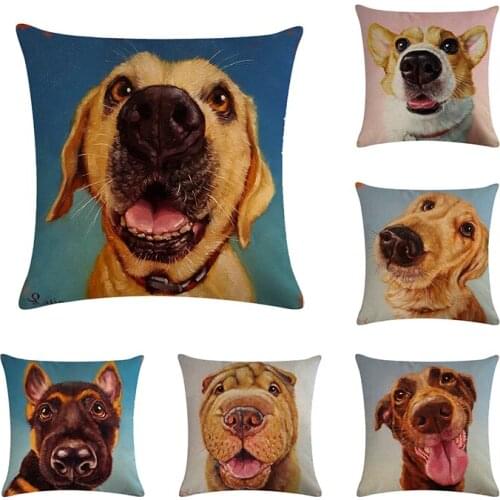 45X45cm Labrador Retriever Cushion Cover Lab Dog Throw Pillow Cover Puppy Baby Dog Gifts Decor Animal Car Seat Pillowcase