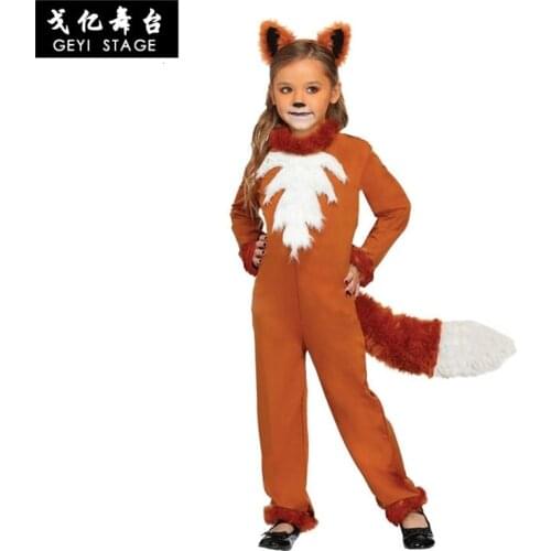 New hot halloween attire cosplay fantasy fairy tales stage performances animal children sly foxes outfits