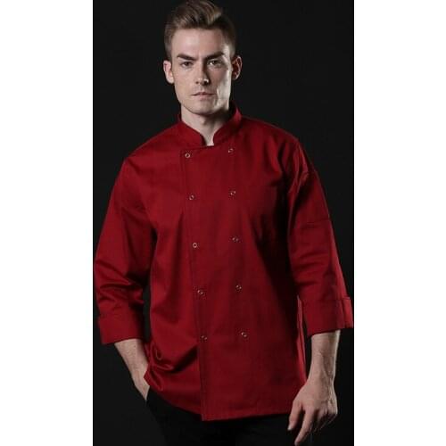 Cooks Work Clothes Mens Long Sleeves Hotel Catering Kitchen Fast Food Restaurant Baking Clothes