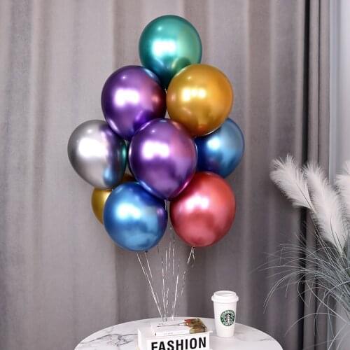 10pcs 5/10/12inch Glossy Metal Pearl Latex Balloons Thick Chrome Metallic Colors helium Air Balls Globos Birthday Party Decor