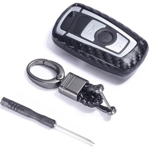 Carbon Fiber Pattern Silicone Key Cover Case Keychain For BMW 520 525 730li 740 118 320i 1 3 5 7 Series X3 X4 M3 M4 M5