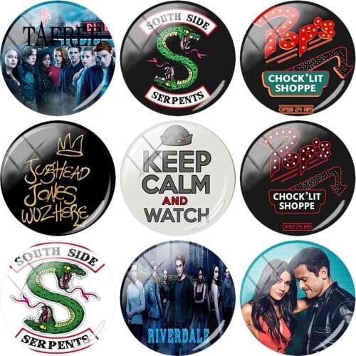 TAFREE Riverdale Art Picture American TV Glass Cabochon 25mm Round Dome Jewelry Findings For Pendant Earrings Bracelet Necklace