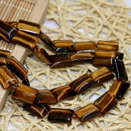 Tiger eyes stone 10*14mm rectangle shape high quality fashion women loose beads for jewelry making diy necklace 15inch B353
