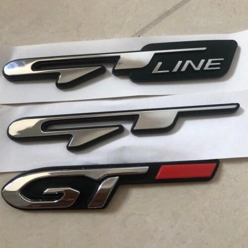 Car Tuning Atuo Emblem Sticker GT Line Letters LOGO Decals For Kia Forte Ceed For Hyundai i30 solaris tucson For Peugeot 206 308