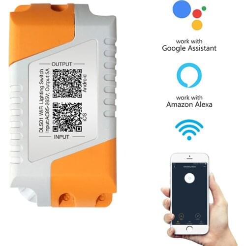 Wifi Smart Light Control Switch IOS Android APP Remote Compatible 5A With 85-265V Control DC AC Alexa Google