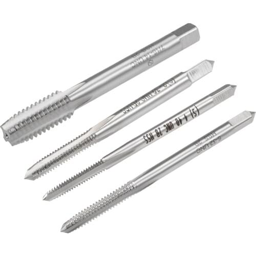 Uxcell Machine Tap 4-40 UNC Thread Pitch 3 Flutes High Speed Steel 2A Tolerance