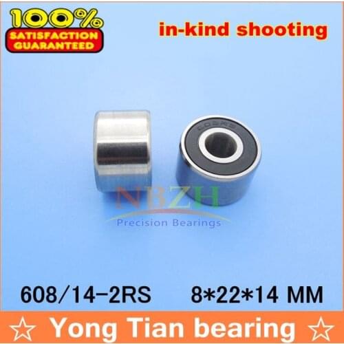 High-speed widened bearing 608/14 608W14 608-14-2RS W608RS textured twister special 408RS 8*22*14 mm (Double row ball)