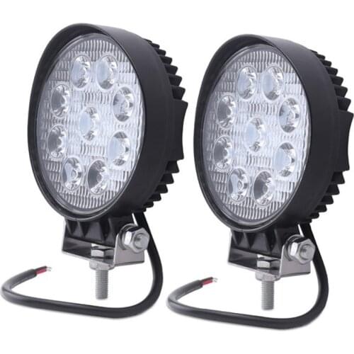 2pcs 4inch 27w led work light 12v offroad 4x4 car trucks flood spot beam 24v 27w led working lights auto fog driving lamp
