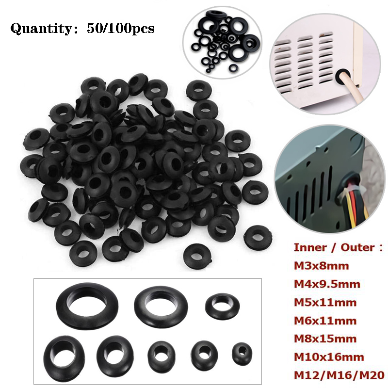 Double Sided rubber seal ring Oil Sealing Grommet Gasket For Protects Wire Cable hole protection ring shim washer Hardware