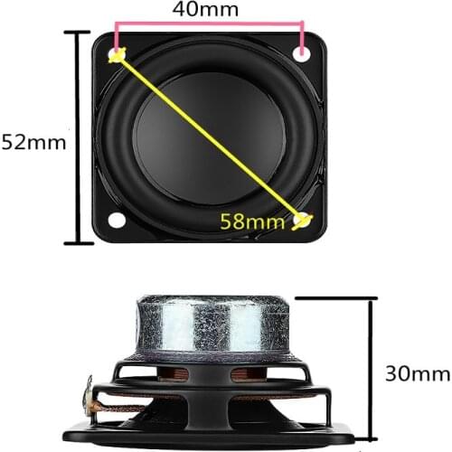 52mm Portable Speaker Unit For Bluetooth Speaker diy 4ohm 20W 2 inch Full Range Loudspeaker Repair Parts Deep Bass Neodymium 2pc