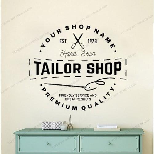Atelier wall decal Tailor Shop Sewing Studio decor Stickers Fashion Clothes Stickers Shop Tailor stickers Custom yw-681