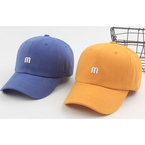 Korean Style INS M Letter Embroidery Baseball Hat Female Summer Fashion Soft Top Cap High School Causal Student Sunhat for Women