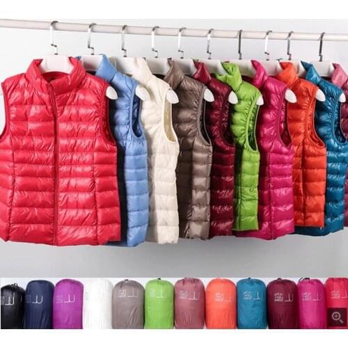 Brand Ultralight Down Vest Women 2021 New Sleeveless Slim Women Duck Down Waistcoat Windproof Warm Vest Jacket Portable