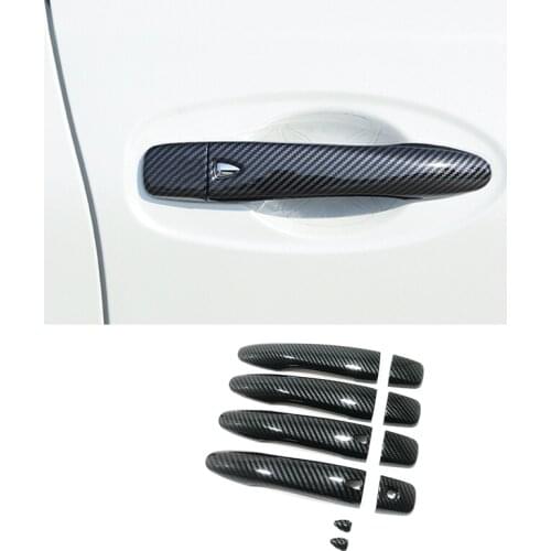 For Nissan Qashqai J11 X-Trail T32 Murano Kadjar Kicks ABS Carbon fiber Car Door Handle frame Cover Trim Accessories