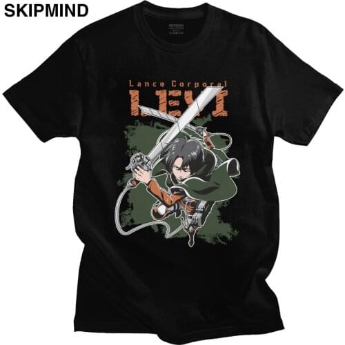 Urban Attack On Titan Tee for Men Short Sleeve Streetwear Anime Manga Ackerman T Shirt O-neck Fitted Soft Cotton T Shirt Apparel