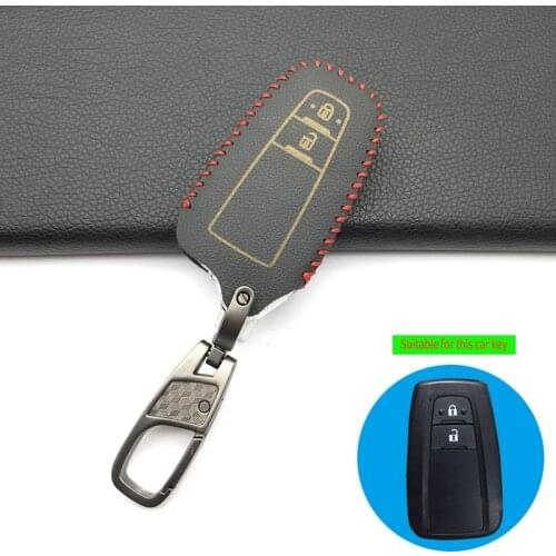 Hot Sale Genuine Leather Car Key Fob Cover Case for Toyota CHR C-HR Camry Prius Prado 2016 - 2018 2 Buttons Remote Protect Shell