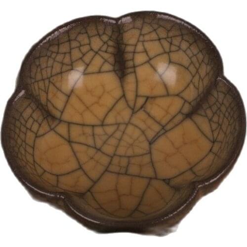 Collection: yellow glazed gold wire lotus leaf cup with sunflower mouth