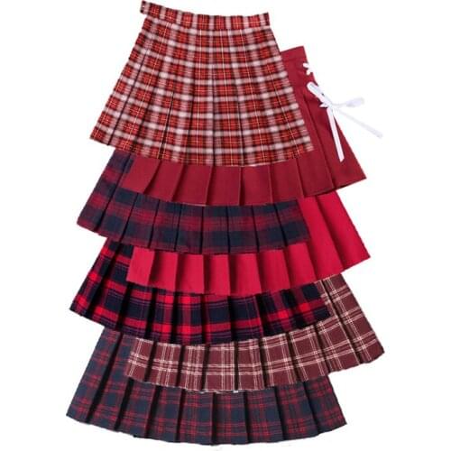 Summer Women Pleated Skirts High Waist Female Mini Skirt Harajuku Preppy Style Ladies Plaid Skirts Sweet Girls Dance Mini Skirt