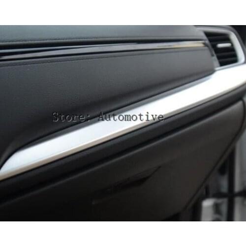 Matte Interio Middle Console decoration strip trim 2pcs/set For Honda CRV 2017 2018 auto accessories
