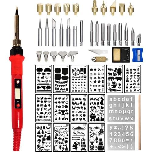 TP-938B Digital display soldering iron Set 80W Tips Blade Pyrography Tool Woodburning kits