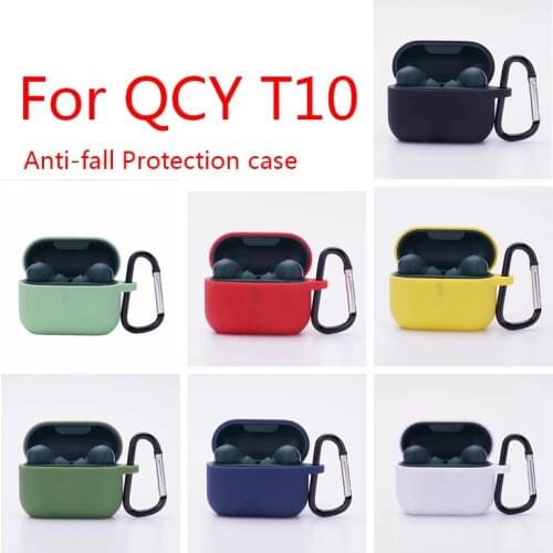 Non-slip Protection Case for QCY T10 Case Solid color Anti-fall cartoon TPU Silicone Protect Earphones Cover for QCY T 10 Cover