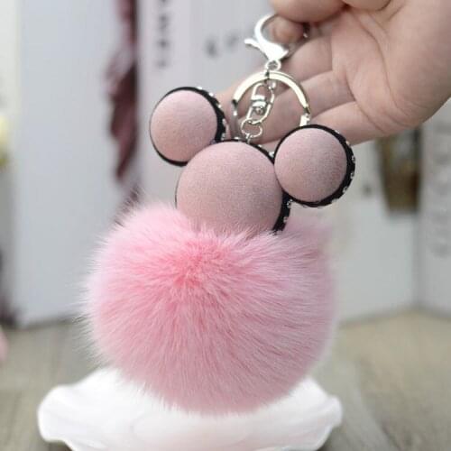 Creative new keychain female Korean version cute fox fur ball keychain fur ball keychain wholesale