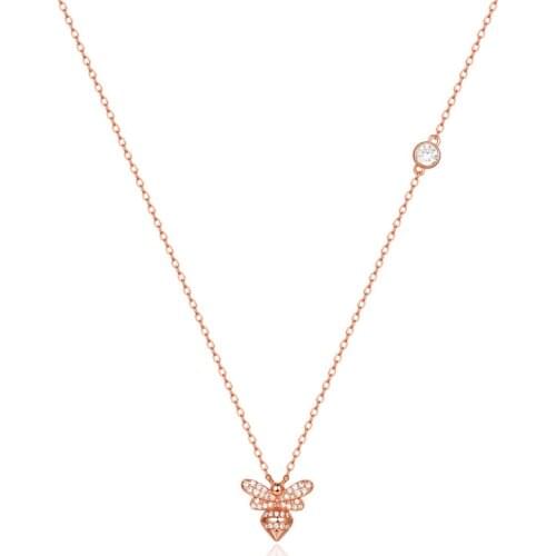 ERLUER Bee necklace for women Fashion crystal jewelry Girl gold Color zircon Charm pendant necklaces Womens Party jewellery