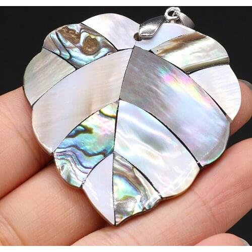 100% Natural Mother-of-pearl Art Pendants Reiki Heal Leaf Shape Shell for Fashion Jewelry Making DIY Necklace Earrings