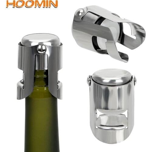 HOOMIN Bar Tools Champagne Stopper Sealing Bottle Cap Wine Beer Bottle Cork Plug Wine Bottle Stopper Sparkling Stainless Steel