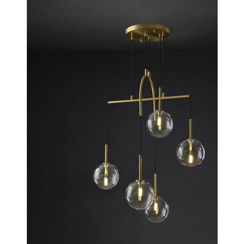 Nordic Post-Modern Dining Room Restaurant Pendent Lamp Creative Personality Ins Glass Pendent Lights G4 Bulb Lighting Fixtures