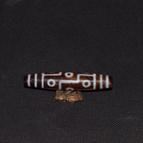 Tibetan FengShui 9 Eyes DZI 76*15.5mm Black/White Weathering Agate Beads Men&Women Jewelry Necklace Pendant Amulet Free Shipping