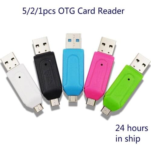 In Stock! 5/2/1pcs 2 In 1 USB OTG Adapter Universal Micro USB TF SD Card Reader FASTSHIPPING Dropship High Quality
